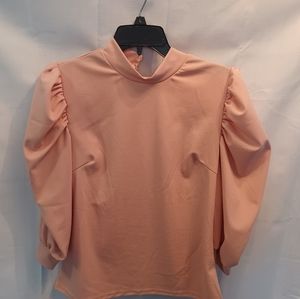 Pink puff sleeve blouse